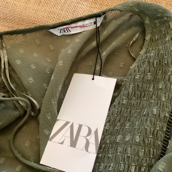 Zara dotted mesh mini dress size XS Xsmall NWT - Picture 8 of 9
